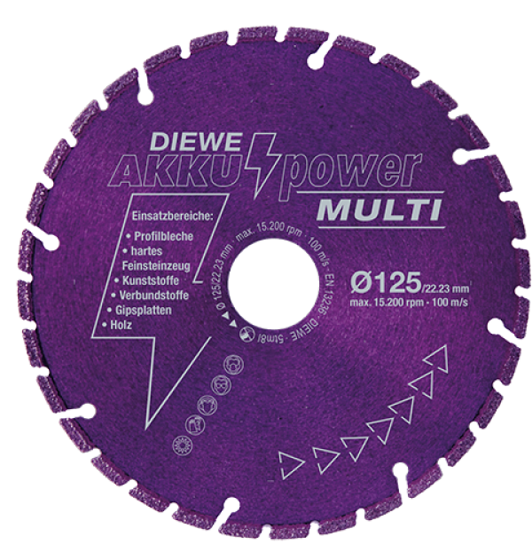 ΔΙΣΚΟΣ ΓΕΝΙΚΗΣ ΧΡΗΣΗΣ ΔΙΑΜΑΝΤΕ Φ125 AKKU POWER MULTI DIEWE