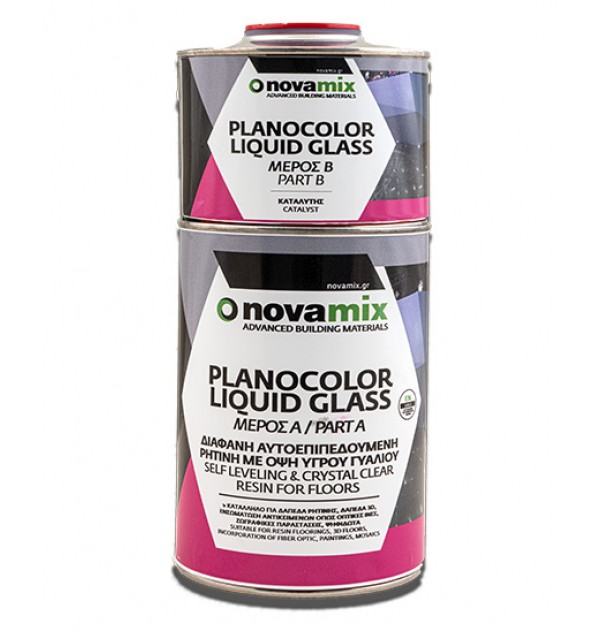 ΥΓΡΟ ΓΥΑΛΙ ΔΙΑΦΑΝΗ ΡΗΤΙΝΗ PLANOCOLOR LIQUID GLASS NOVAMIX 1KG