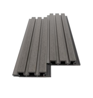 WPC PANEL 2ης ΓΕΝΙΑΣ ΜΕ 3D ΠΗΧΑΚΙΑ 25/147.5mm D.GREY 5570 NewPlan