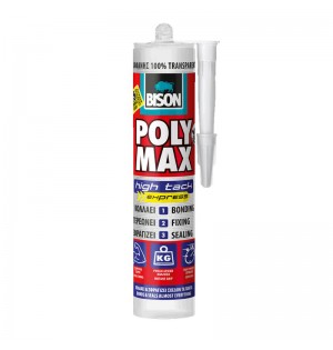 ΚΟΛΛΑ ΣΦΡΑΓΙΣΤΙΚΗ BISON POLY MAX EXPRESS CRYSTAL CLEAR 300GR ΦΥΣΙΓΓΑ